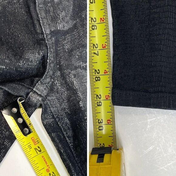 Current/Elliott The Ankle Skinny Black Jeans Size 27 Printed Trucker Coating - Picture 7 of 15